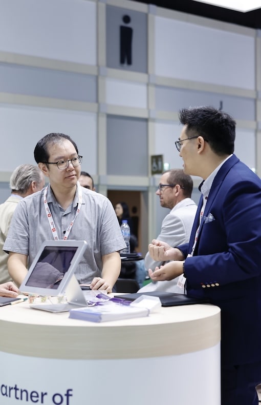 Two attendees at Vitafood Asia