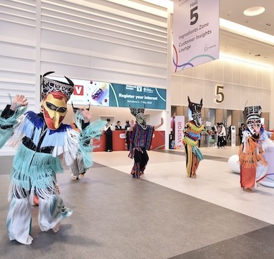 Entrance with dancers at Vitafoods India
