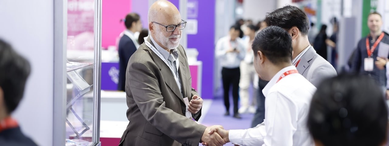 Attendees networking